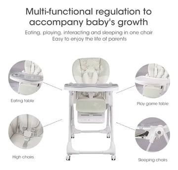 Silla Comedor Kidshop Doble Bandeja Plegable Dinosaurio