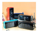 Parlante Bluetooth Con Radio Reloj Despertador Recargable Negro