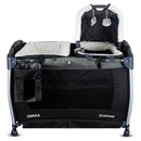 Cuna Corral Bebe + Mosquitero Mecedora y Organizado Negro Bebesit Premium