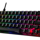Teclado HyperX Alloy QWERTY HyperX Linear Red inglés US color negro con luz RGB