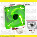 Zfan12g Ventilador Acrilico 4 Led Verde 12x12 Cms Computoys