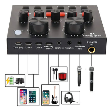 Mezclador Tarjeta Externa Sonido Usb Audio Música Rondon Color Varios