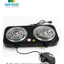 Fogon Estufa Electrica Portatil Blanca 2 Puestos Quemadores Potencia 2000W Cocina Compacta Resistente Hogar Oficina Viajes Camping Practica Rapida Segura Limpieza Sencilla Impovd
