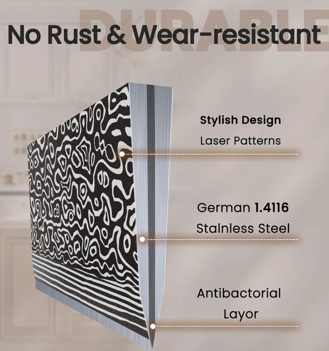 Juego De Cuchillos De Cocina 15 Piezas Acero Inoxidable Plateado