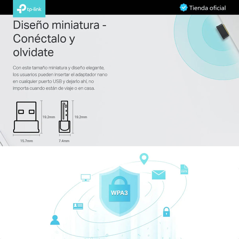 Tp-link Archer T2ub Nano, Adaptador Usb Bluetooth Wifi Ac600