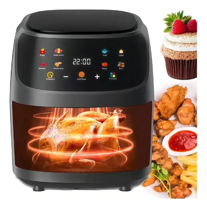Freidora De Aire Caliente Sin Aceite Air Fryer 10lts Negro