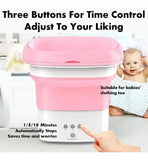 Mini Lavadora Portátil Multifuncional Eléctrica Viajera Rosa