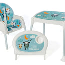 Silla Comer Bebe Multifuncional 3 En 1 Se Transforma Mesa Multicolor Azul Claro