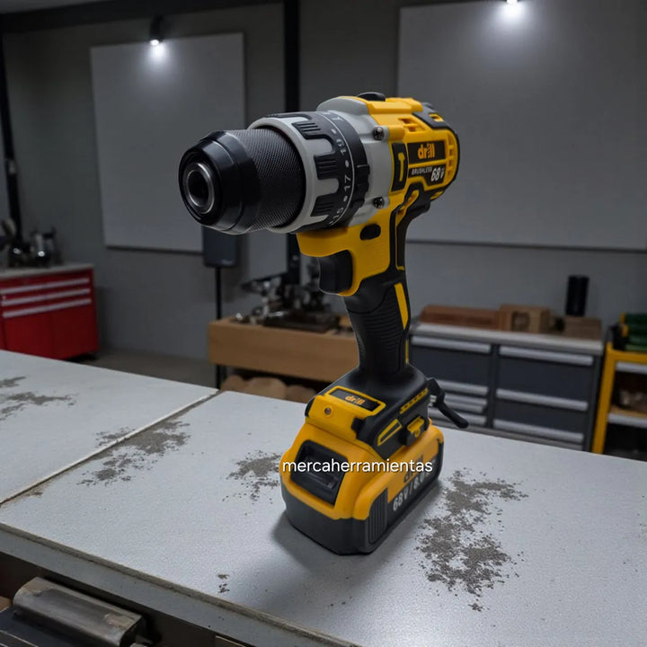 Combo Taladro Inalámbrico 68v Y Pistola Impacto 1/2 Amarillo - Amarillo - 50 Hz/60 Hz