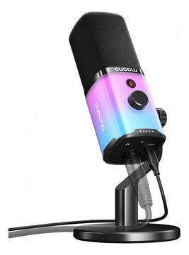 Micrófono condensador Maono PD100x Rgb Pt Streamer USB Gamer, color negro