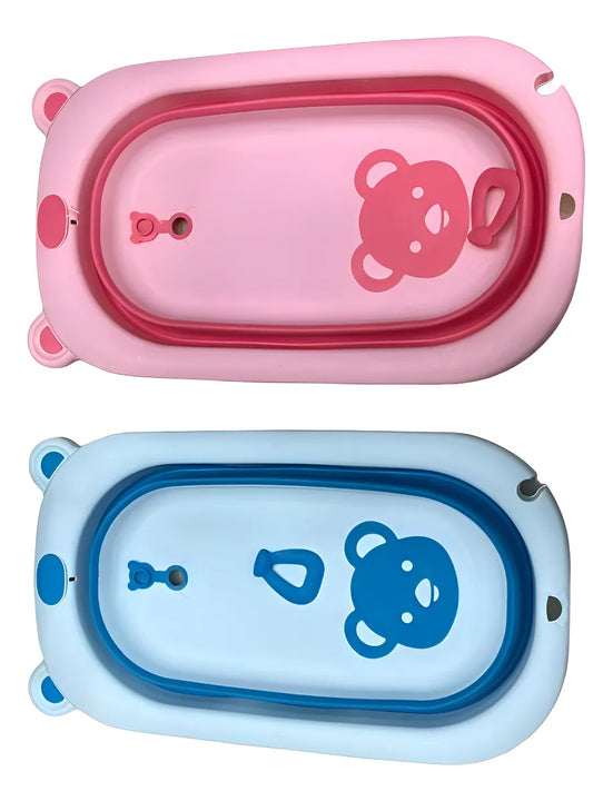 Bañera Bebés Plegable Tina Oso Portátil Baño Recién Nacidos Diseño 1