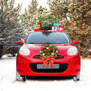 Adorno Navideño Para Coche Con Luces Led Y Lazo Rojo