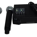 Micrófono Inalámbrico Doble De Mano Pro Dj Uhf-35m Negro