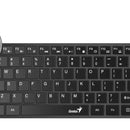 Teclado Genius SlimStar QWERTY Membrana español color negro con luz no