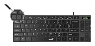 Teclado Genius SlimStar QWERTY Membrana español color negro con luz no
