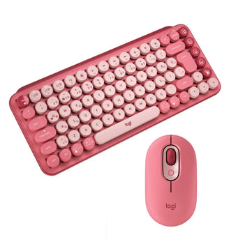 Kit Teclado Mecanico Y Mouse Logitech Pop Keys Heartbreaker Color Del Teclado Rosa