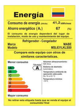 Nevecón Inverter No Frost 631 Litros Brutos Mabe Msl631lklss0 Color Plateado