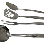 Cucharas Acero Inoxidable Utensilios Cocina Fritos Sopera X4 Gris