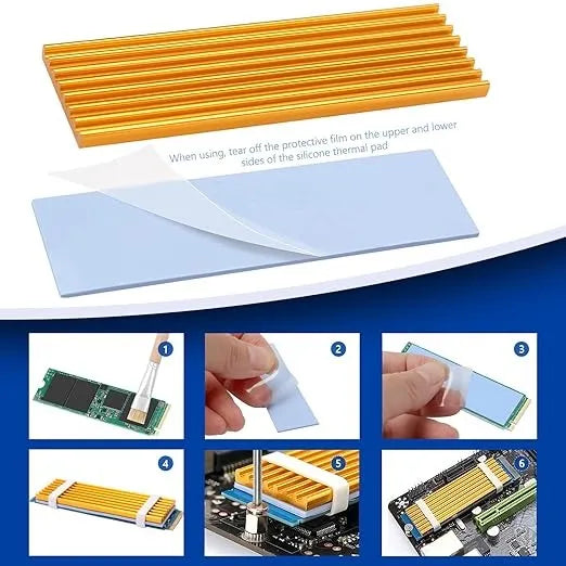 Disipador Ram So-dimm Y Ssd M.2 Nvme Laptop Portátil Dorado