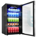 Refrigerador Y Nevera De Bebidas, Minibar Cap 120 Latas Acero Inoxidable Y Negro