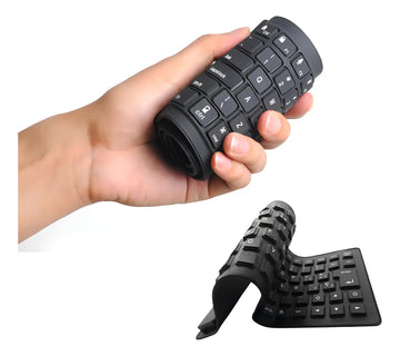 Teclado flexible de silicona usb plegable pc tab notebook Abnt2 flex2 color negro