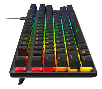 Teclado gamer HyperX Alloy QWERTY Red inglés US color negro con luz RGB