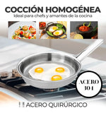 Sartén Huevos 15cm Acero Quirurgico 18/10 Con Tapa Premium Plateado