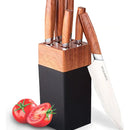 Set De Cuchillos Cocina 5 Pz En Madera Acero Inoxidable Marrón Claro