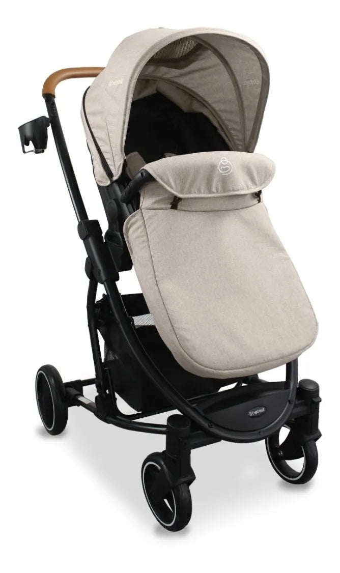 Coche Para Bebe Tipo Moises + Portabebe Prima Bebesit Beige