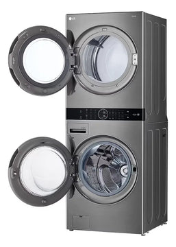 Torre De Lavado LG 25kg/22kg Aidd Turbowash360 Steamtm Plata Plateado