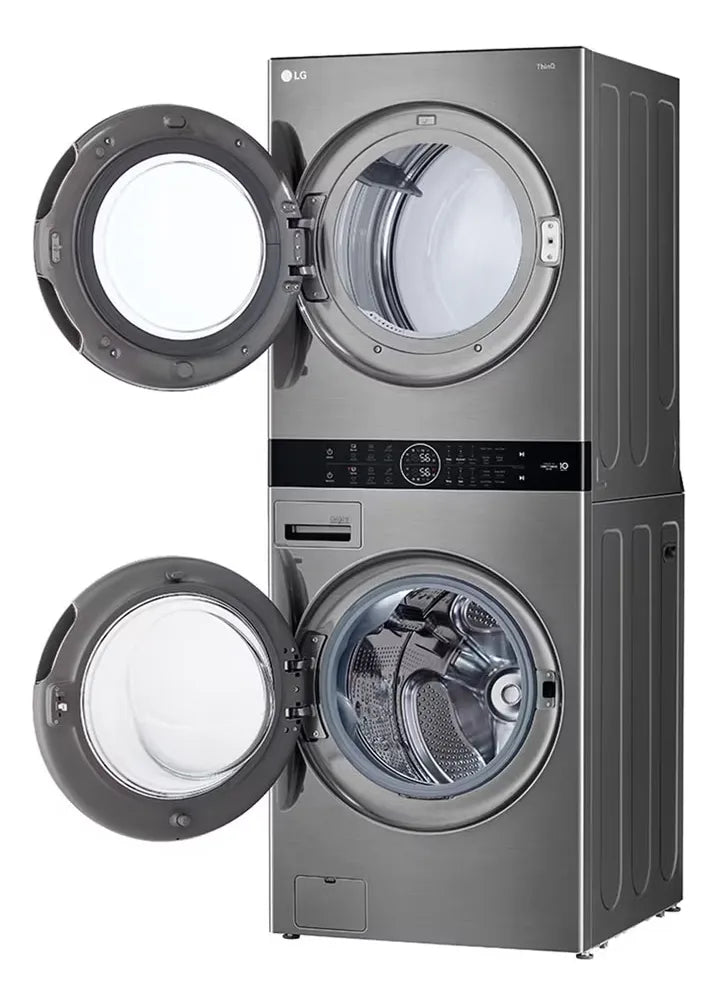 Torre De Lavado LG 25kg/22kg Aidd Turbowash360 Steamtm Plata Plateado