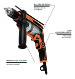 Taladro Percutor Profesional 1/2'' 650w 3100rpm Truper Naranja 60 Hz