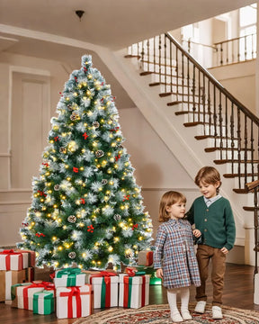 Arbol De Navidad Preiluminado De 7 Pies, Pino Artificial De
