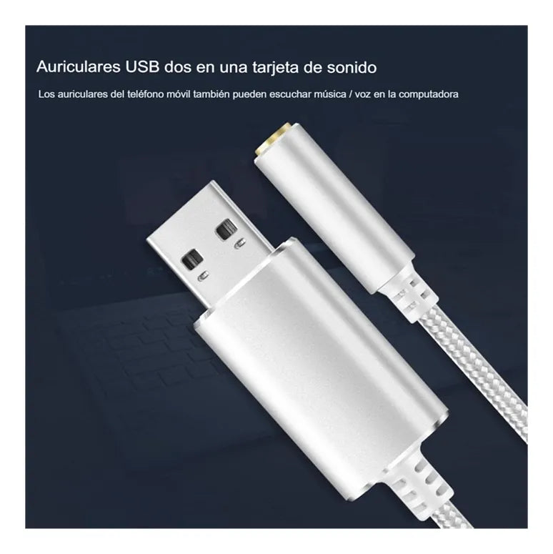 Tarjeta De Audio Sonido Y Micrófono Externa Usb A Jack 3.5mm
