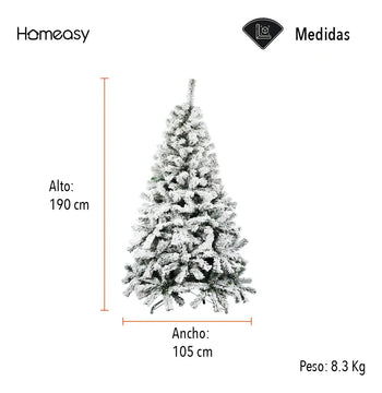 Árbol Artificial De Navidad Nevado 1.90 Color Verde