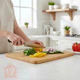 Tabla De Cortar Picar En Madera Bamboo Cocina 40x28 Cm Lisa Con Ranuras