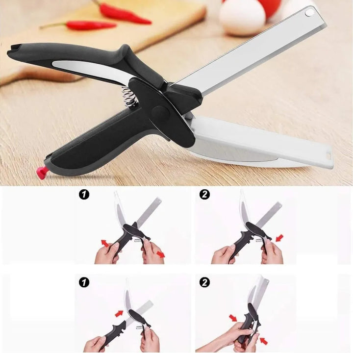Tijeras Picadoras De Verduras Vegetales Cocina Cortador Negro