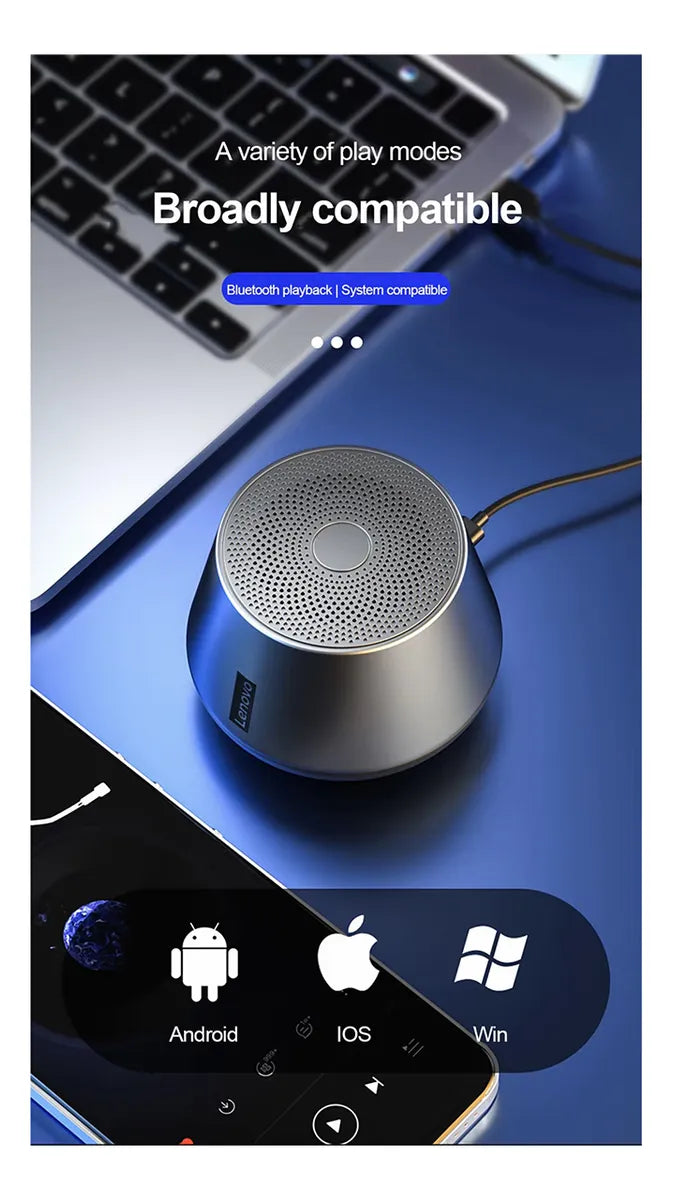 Altavoz Bluetooth Lenovo K3 Pro Sonido Envolvente Impermeabl Gris Oscuro
