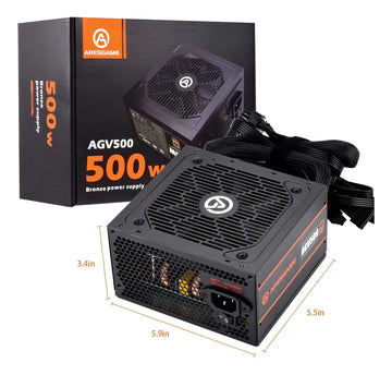 Fuente de poder 500w 80+ bronze Aresgame Agv500 color negro