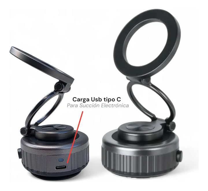 Soporte De Celular Electrico Usb Carro Holders Base Succion Negro