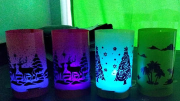 Faroles Noche De Velitas Navideños!!!!con Led De Colores