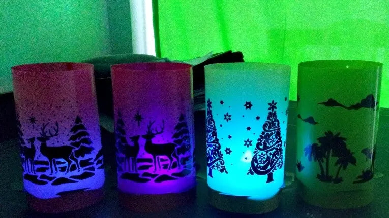 Faroles Noche De Velitas Navideños!!!!con Led De Colores