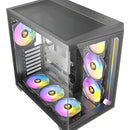 Armario para juegos Antec C5 Argb de vidrio de 4 mm, 7 ventiladores de 120 mm, color negro