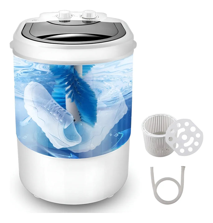 Mini Lavadora Portátil, Semiautomática Azul/blaco