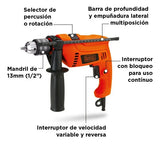Taladro Percutor 1/2 Vvr 550w Black+decker Hd555-b3 Naranja