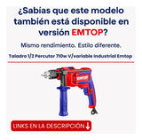 Taladro Percutor 1/2 710w Industrial V/variable Total Agua 60
