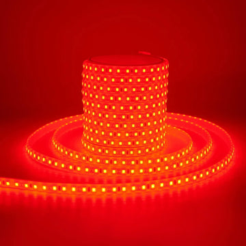 Manguera Navideña Plana Roja 60 Led Mt Rollo 50mt 110v Ip65 Rojo