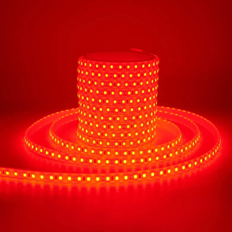 Manguera Navideña Plana Roja 60 Led Mt Rollo 50mt 110v Ip65 Rojo