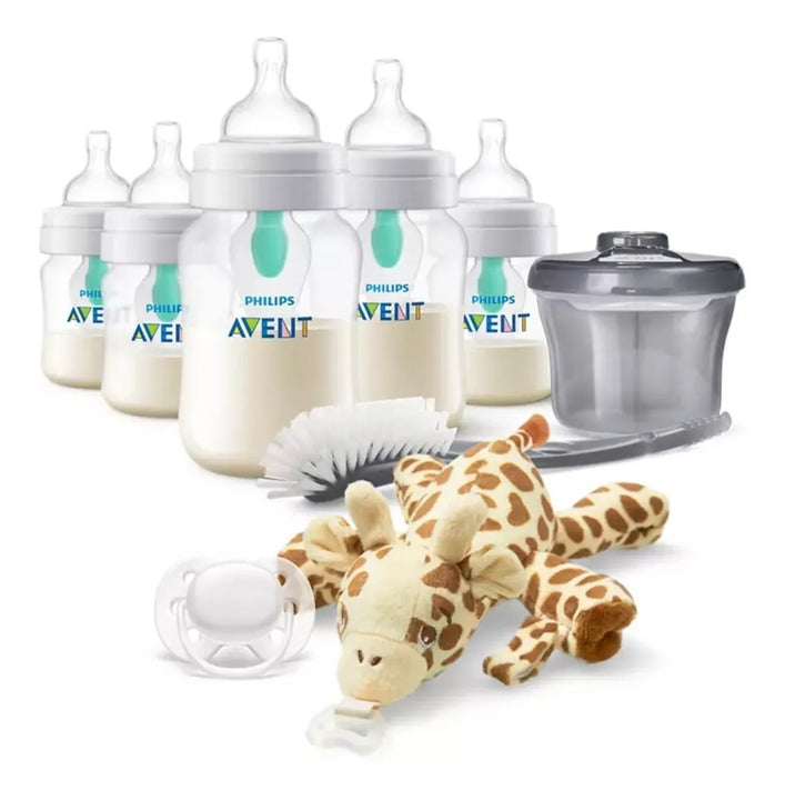 Set De Biberónes Anti-cólico Philips Avent C/peluche Claros