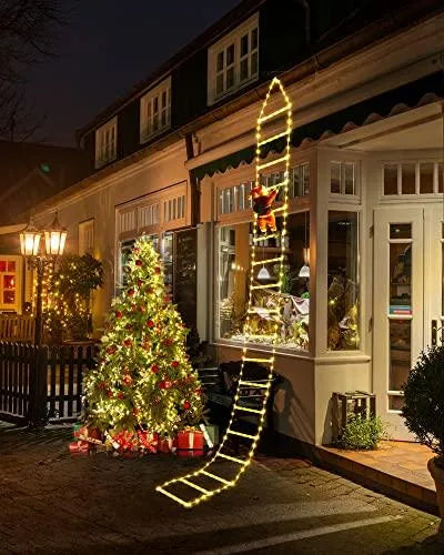Set Luces Led De Escalera Navideña 10' Con Santa Claus